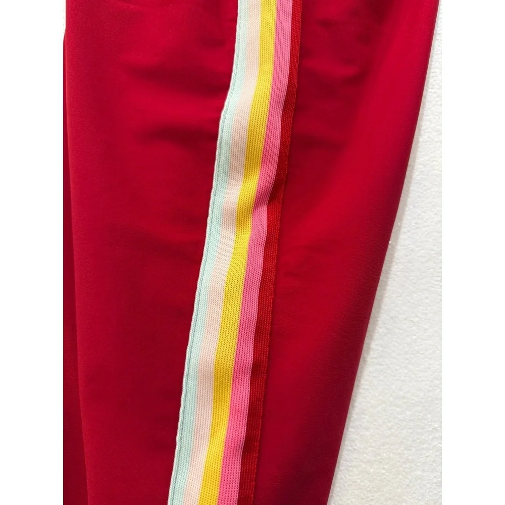Spiritual Gangster‎ Red Multi Side Stripe Leggings Women’s Size Large